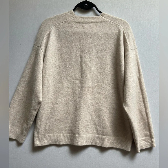 Oak + Fort wool  blend deep v neck oversized sweater Sz S - Picture 2 of 10